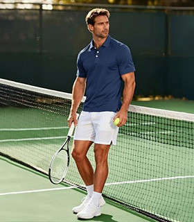 Men's custom performance tennis polo shirts for club program