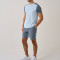 T Shirt for Workout Manufacturer | Blue Mixed Reflective Strip High Stretchy Men T Shirt