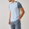 T Shirt for Workout Manufacturer | Blue Mixed Reflective Strip High Stretchy Men T Shirt