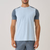 T Shirt for Workout Manufacturer | Blue Mixed Reflective Strip High Stretchy Men T Shirt
