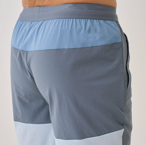 Athletic Shorts Manufacturers | Men Blue Mixed Polyester Spandex Woven Shorts Wholesale