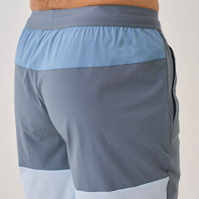 Athletic Shorts Manufacturers | Men Blue Mixed Polyester Spandex Woven Shorts Wholesale
