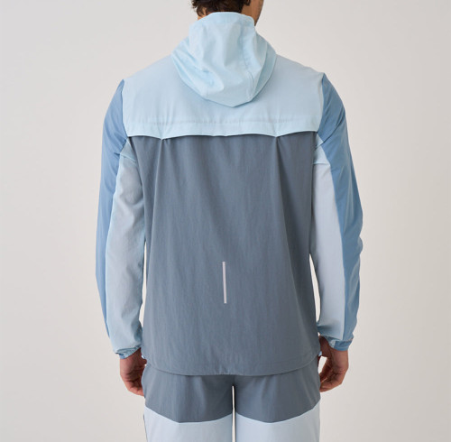 Men Custom Logo Jackets Supplier | Reflective Strip Logo Hoold Windbreak Jacket for Men