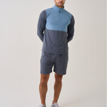 Polyester Workout T-Shirts Manufacturer | Sport Blue Mixed Long Sleeve T Shirts For Men