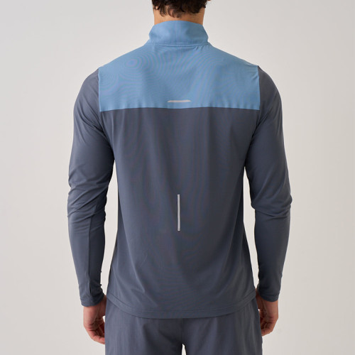 Polyester Workout T-Shirts Manufacturer | Sport Blue Mixed Long Sleeve T Shirts For Men