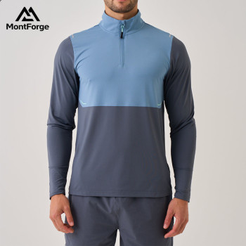 Polyester Workout T-Shirts Manufacturer | Sport Blue Mixed Long Sleeve T Shirts For Men
