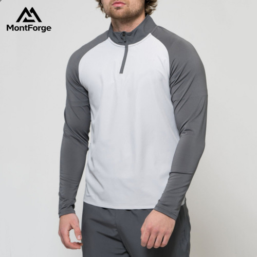 Half Zip Quick Dry Long Sleeve Top Manufacturer  | Outdoor Fitness Training Shirt Factory