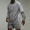 Custom Logo Male Two-Tone Running Sports Set | Wholesale Zip-Up Gym Activewear Manufacturer