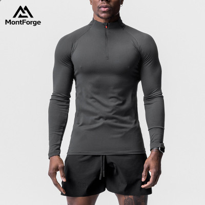 Private Label Men's Half-Zip Long Sleeve Baselayer | Wholesale Compression Sports Shirt Supplier