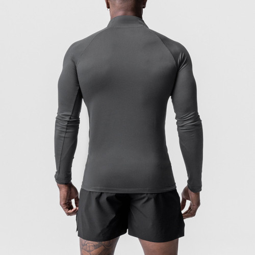 Private Label Men's Half-Zip Long Sleeve Baselayer | Wholesale Compression Sports Shirt Supplier