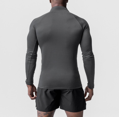 Private Label Men's Half-Zip Long Sleeve Baselayer | Wholesale Compression Sports Shirt Supplier