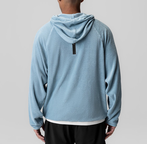 Custom Logo Men's Raglan Sleeve Sweatshirt | Wholesale Casual Athletic Hooded Top Manufacturer