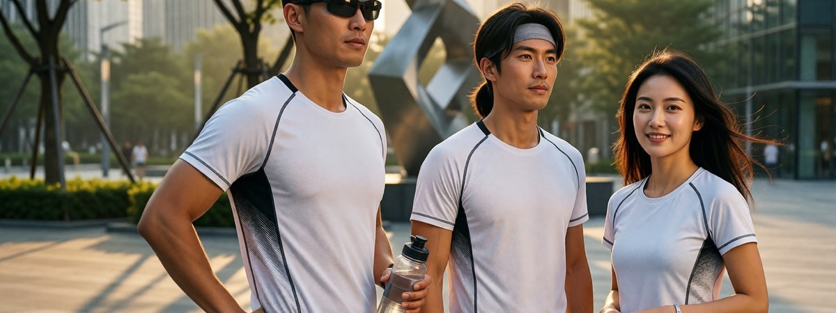 A coordinated performance running collection worn by a group after a run