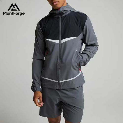 Custom Logo Men's Athletic Wear Set | Private Label Hooded Jacket & Shorts Supplier