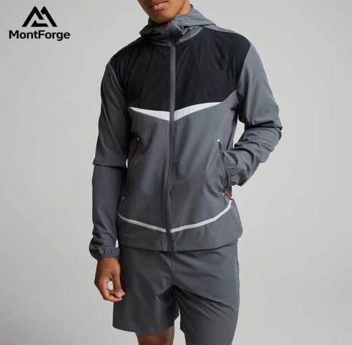 Custom Logo Men's Athletic Wear Set | Private Label Hooded Jacket & Shorts Supplier