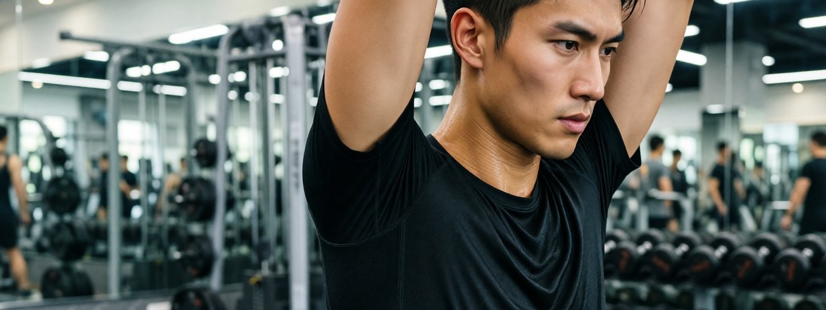 Athlete testing garment performance mid-workout