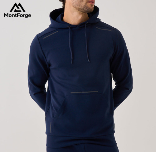 Navy Blue Reflective Strip Hood Sweatshirt | Custom Hoodies in Bulk Manufacturer