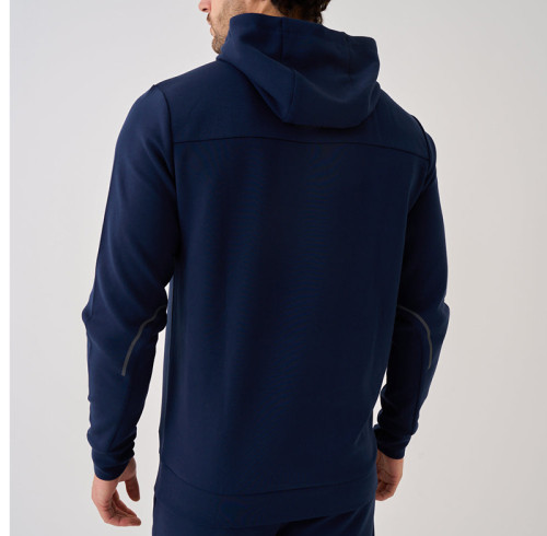 Navy Blue Reflective Strip Hood Sweatshirt | Custom Hoodies in Bulk Manufacturer