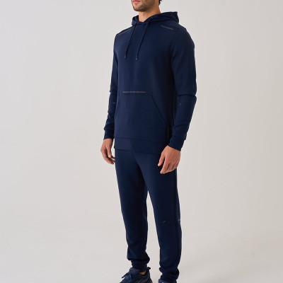 Navy Blue Reflective Strip Hood Sweatshirt | Custom Hoodies in Bulk Manufacturer