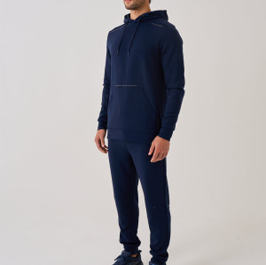 Navy Blue Reflective Strip Hood Sweatshirt | Custom Hoodies in Bulk Manufacturer