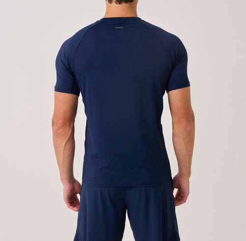 T Shirt for Workout Manufacturer | Silver Reflective Strip Custom Fitness Men T Shirt