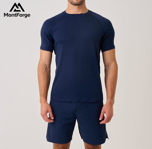 T Shirt for Workout Manufacturer | Silver Reflective Strip Custom Fitness Men T Shirt