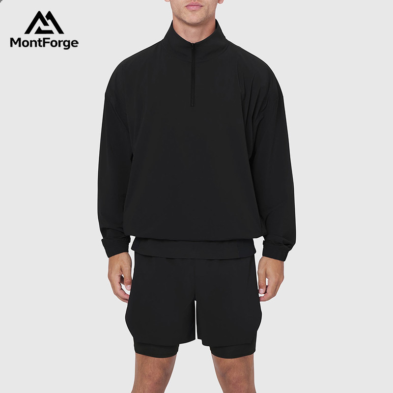 Men's Loose Fit Half-Zip Running Windshirt