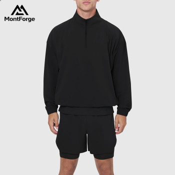 Private Label Men's Quarter-Zip Windbreaker | Wholesale Lightweight Athletic Pullover Jacket Supplier