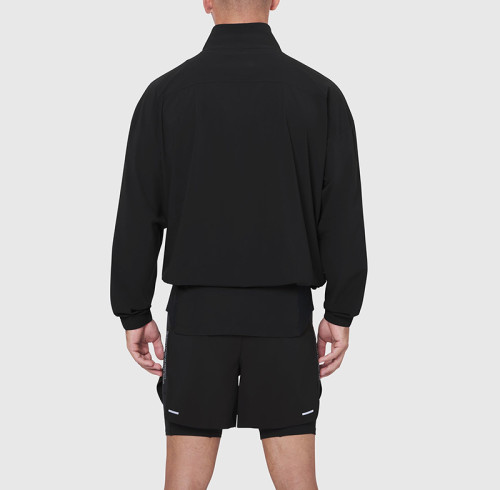 Private Label Men's Quarter-Zip Windbreaker | Wholesale Lightweight Athletic Pullover Jacket Supplier