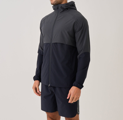 Men's Two-Tone Raglan Sleeve Athletic Hooded Jacket | Wholesale Custom Performance Activewear Supplier