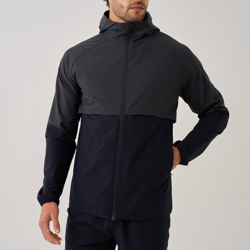 Men's Two-Tone Raglan Sleeve Athletic Hooded Jacket | Wholesale Custom Performance Activewear Supplier