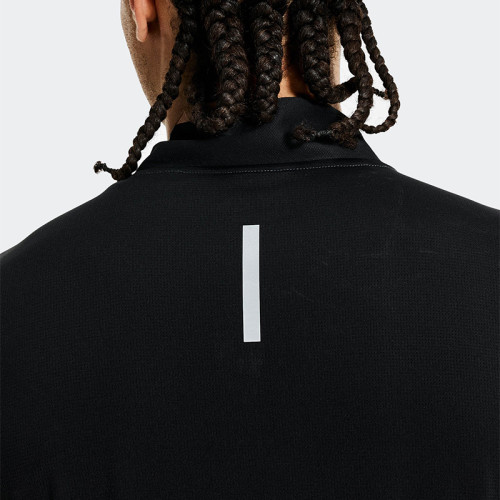 Breathable T-Shirt Manufacturers | Black and Grey Long Sleeve Breathable Custom 1/4 Zip Supplier