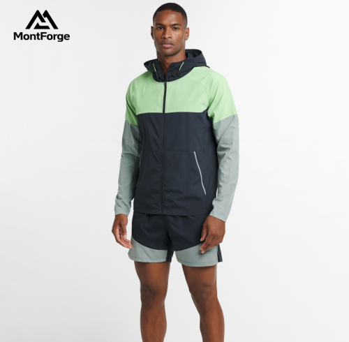 Custom Men's reflective windbreaker set Straight-leg pants Streetwear loose-fit sportswear set