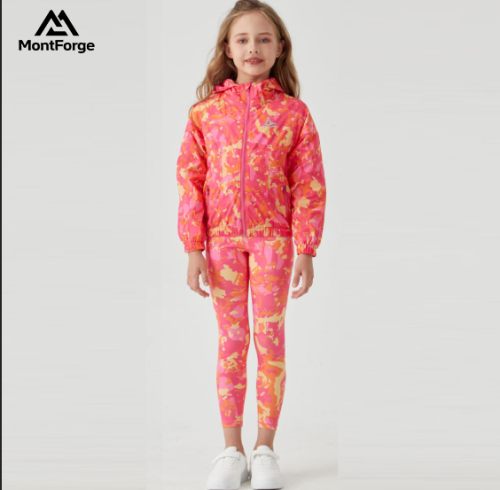Custom  Girls' Waterproof Outdoor Windbreaker | Digital Print Soft Shell Hooded Sports Jacket