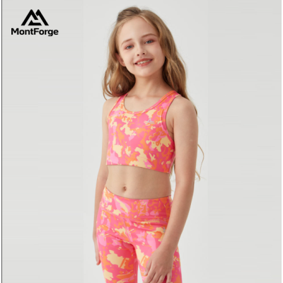 Custom Girls' Digital Print Cropped Vest | High-Waisted Leggings Fitness Set Yoga Gym Training Clothing