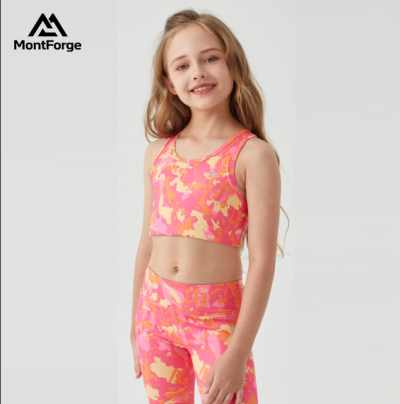 Custom Girls' Digital Print Cropped Vest | High-Waisted Leggings Fitness Set Yoga Gym Training Clothing