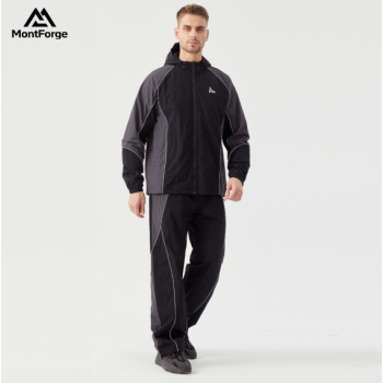 Custom  Men's reflective windbreaker set | Streetwear loose-fit sportswear set