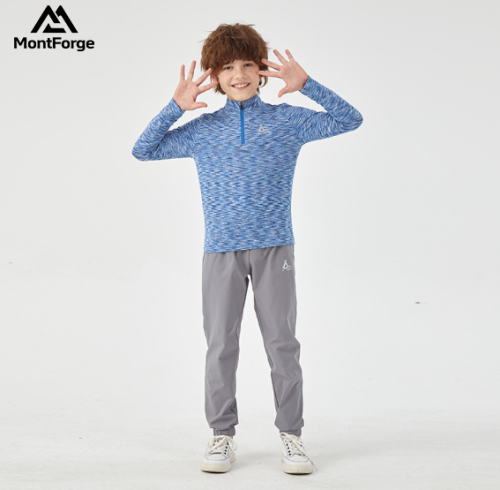 Custom Boys' 1/4 Zip T-Shirt | Reflective Logo Top Quick-Drying Breathable Fabric