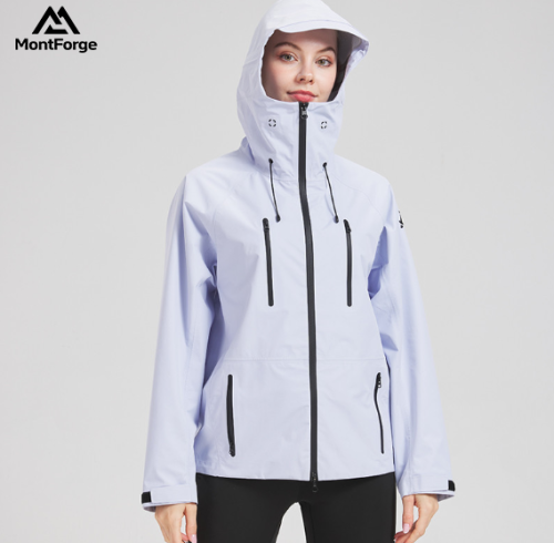 Custom Women's Outdoor Hard Shell Windproof Jacket Hooded Rain Jacket