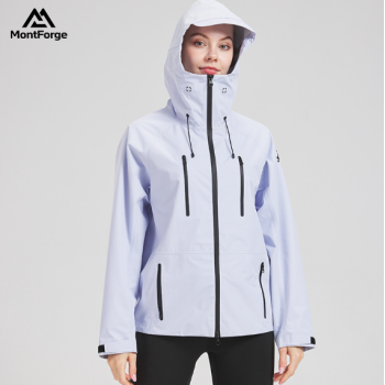 Custom Women's Outdoor Hard Shell Windproof Jacket Hooded Rain Jacket