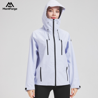 Custom Women's Outdoor Hard Shell Windproof Jacket Hooded Rain Jacket