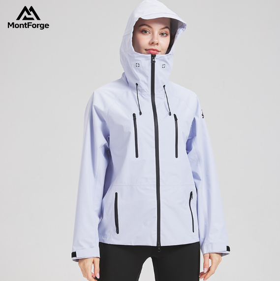 Custom Women's Outdoor Hard Shell Windproof Jacket Hooded Rain Jacket