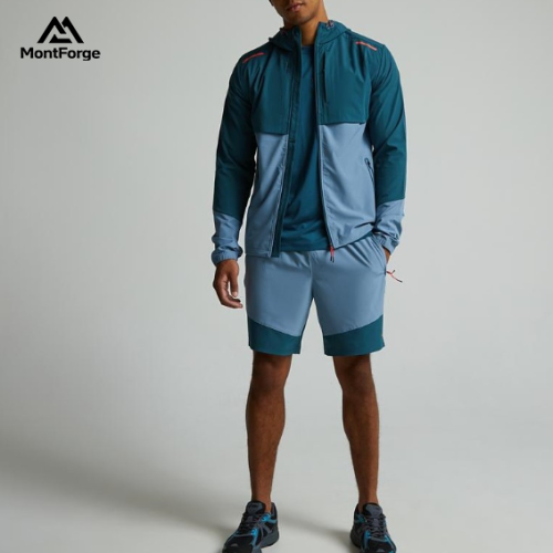 Customised outdoor sports jacket | hood men's windproof polyester jacket
