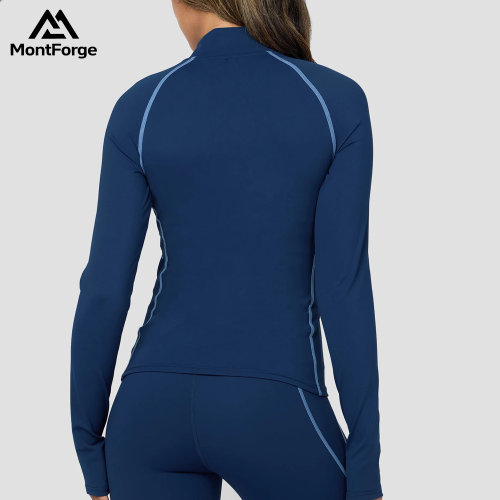 China Sportswear Yoga Manufacturer | Custom Women's Quarter Zips  Comfortable Breathable Gym Long Sleeves