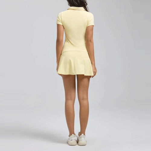 Women Polyester Spandex Tennis Dress Supplier   | Tennis Dress with Shorts factory