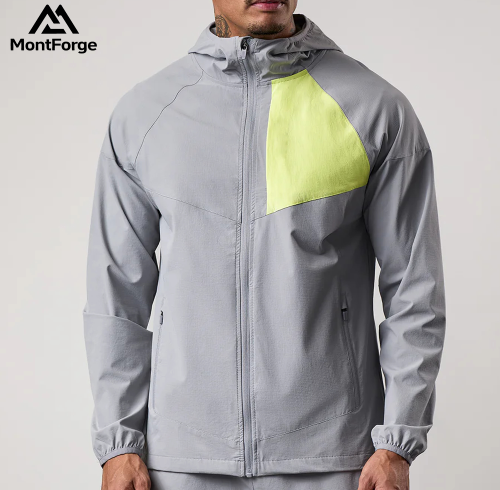 Sports Men Jacket Factory | Custom Contrast panel Relaxed Fit Full Zip Men's Jacket