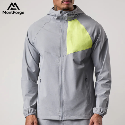 Sports Men Jacket Factory | Custom Contrast panel Relaxed Fit Full Zip Men's Jacket