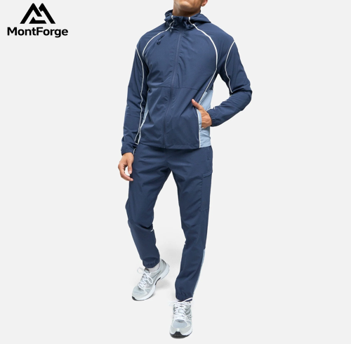 Navy Reflective Windbreaker Manufacturer | Custom Quick-Dry Outdoor Training Jacket for Men
