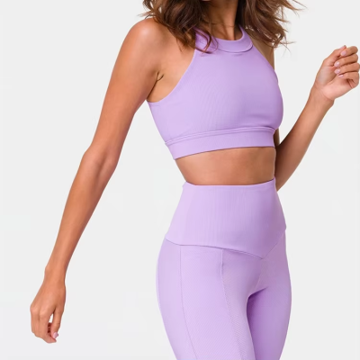 Activewear Yoga Pants Manufacturer | Women Ribbed Leggings High Waist Stretch Gym Yoga Pants