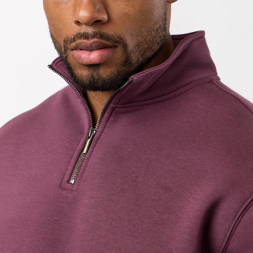 Custom Logo Wholesale Pullover Supplier | Men's Casual Quarter-Zip Sweatshirt